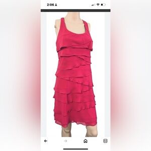 EUC Vintage S.L. Fashions Ruffled Pink Tank Top dress, sz 12